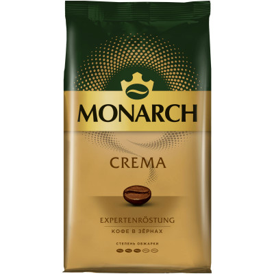 Кофе Monarch Crema натуральный жареный в зёрнах, 1кг