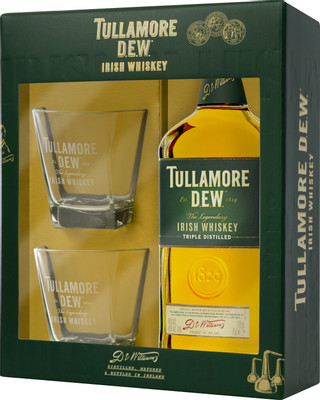 Виски Tullamore DEW 40% в подарочной упаковке, 700мл + 2 стакана