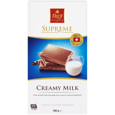 Шоколад молочный с молотым лесным орехом Frey Supreme, 100г