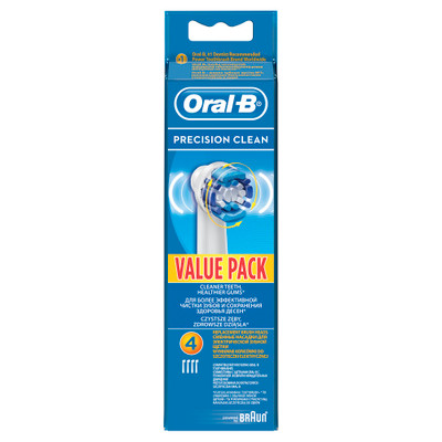 Сменные насадки для электрических зубных щеток Oral-B Precision Clean для эффективной чистки, 4шт