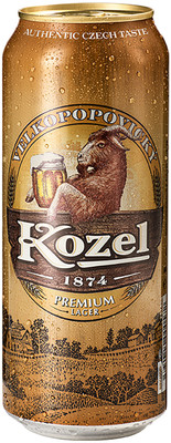 Пиво Velkopopovicky Kozel Премиум лагер светлое 4.6%, 500мл