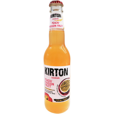 Напиток слабоалкогольный Kirton со вкусом персик-маракуйя газированный 7.2%, 330мл