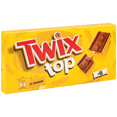 Печенье сдобное Twix Top с карамелью и шоколадом, 126г