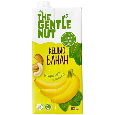 Напиток The Gentle Nut Кешью Банан ультрапастеризованный, 1л