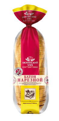 Батон Аютинский Хлеб Нарезной пшеничный нарезка высший сорт, 380г
