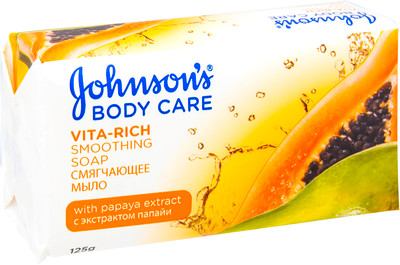 Мыло Johnsons Body Care Vita-Rich смягчающее с экстрактом папайи, 125г
