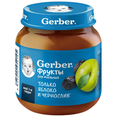 Пюре фруктовое Gerber Яблоко и Чернослив, 125г