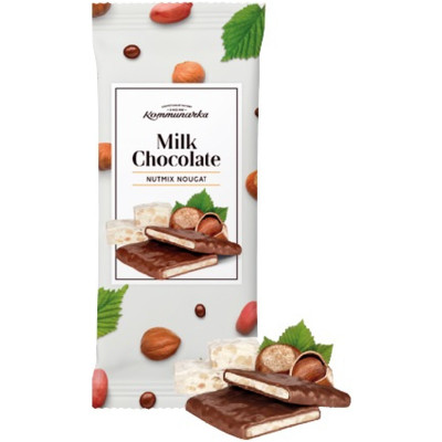Шоколад молочный Коммунарка Milk Chocolate Nutmix Nougat молочный с ореховой нугой, 80г