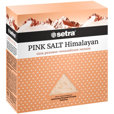 Соль Setra Розовая гималайская мелкая, 500г