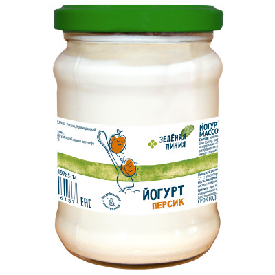Йогурт персик фруктовый 1.5% Зелёная Линия, 250г
