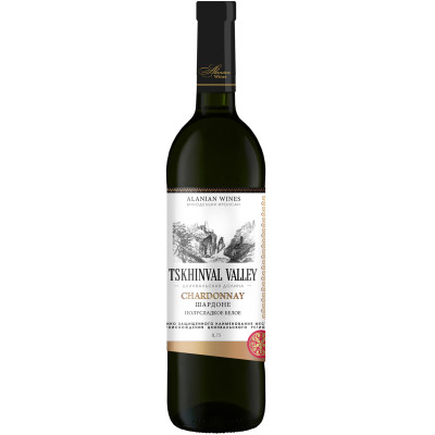 Вино Tskhinval Valley Шардоне белое полусладкое, 750мл