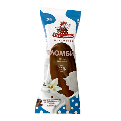 Эскимо Пестравка со вкусом ванили в шоколаде 12%, 70г