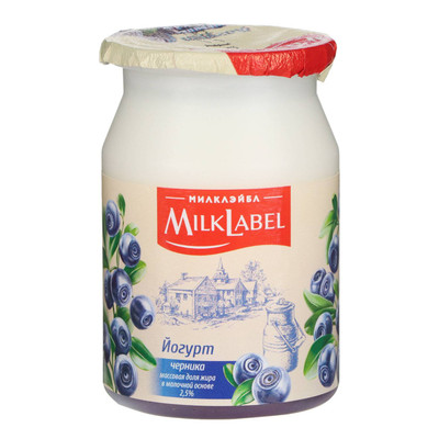 Йогурт MilkLabel с черникой 2.5%, 150г