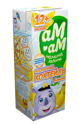 Коктейль молочный аМ-аМ Мамина забота банан с 12 месяцев 2.5%, 205мл