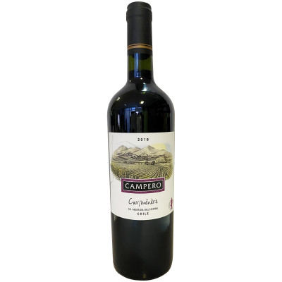 Вино Campero Карменер красное сухое 13%, 750мл