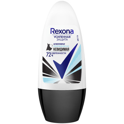 Антиперспирант-дезодорант Rexona Невидимая прозрачный кристалл роликовый, 50мл