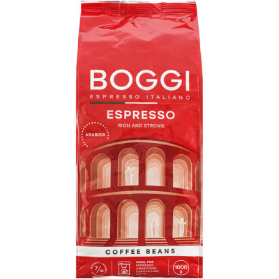 Кофе Boggi Эспрессо в зёрнах тёмнообжаренный, 1кг