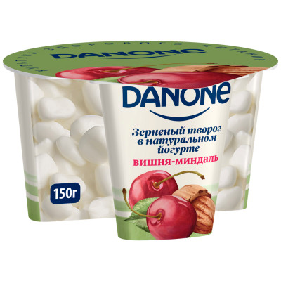 Творог Danone миндаль-вишня в йогурте зернёный 5%, 150г
