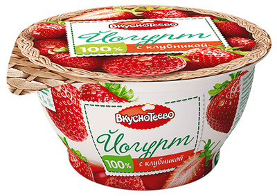 Йогурт Вкуснотеево клубника 3.5%, 140г