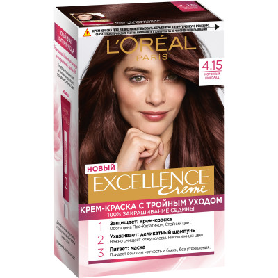 Краска для волос L'oreal Paris Excellence Creme 4.15 Морозный шоколад, 192мл
