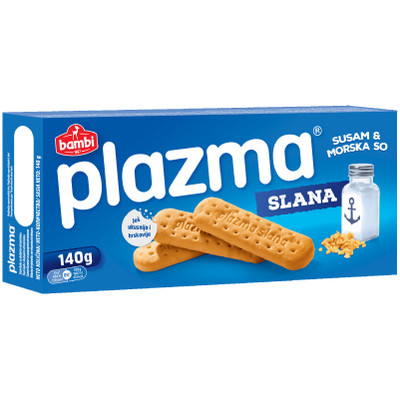 Печенье Plazma с кунжутом и морской солью обогащенное витаминами, 140г