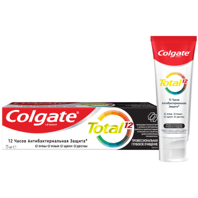Зубная паста Colgate Total 12 Профессиональная Глубокое Очищение для защиты всей полости рта, 75мл