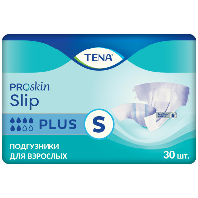 Подгузники Tena Slip plus для взрослых размер S 60-80см, 30шт