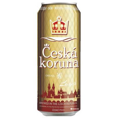 Пиво Ceska Koruna Lager светлое фильтрованное 4.7%, 500мл