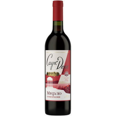 Вино Саук-Дере Мерло красное сухое 13.5%, 750мл