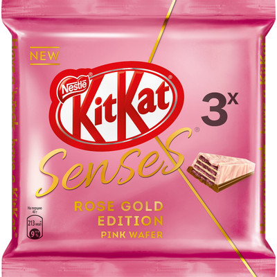 Шоколад белый KitKat Senses Rose Gold Edition Pink Wafer Taste Strawberry, 3х40г