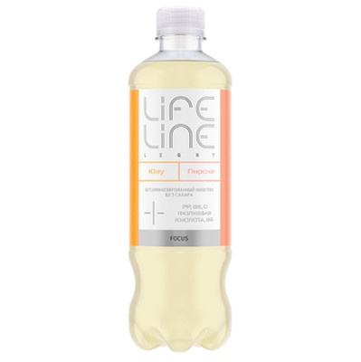 Напиток безалкогольный Lifeline Focus Light персик-юзу витаминизированный негазированный, 500мл