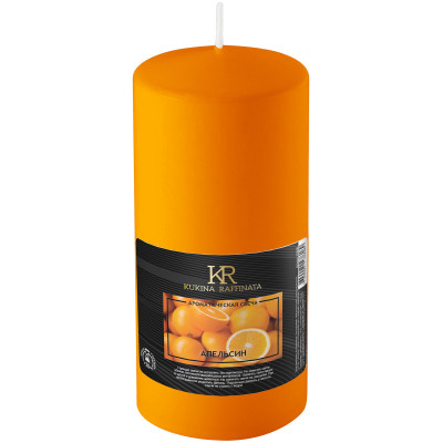 Свеча Kukina Raffinata ароматическая апельсин, 56х80мм оранжевая