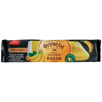 Мороженое пломбир Свитлогорье Фрумелье в банановой желейной оболочке ваниль 15%, 80г