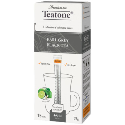 Чай Teatone чёрный с ароматом бергамота, 15х1.8г