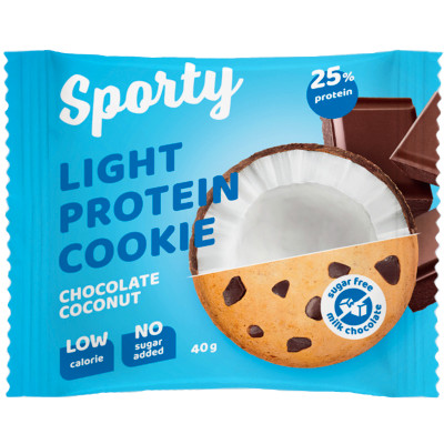 Печенье Sporty Шоколад-Кокос обогащённое белком, 40г