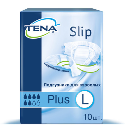 Подгузники Tena Slip plus для взрослых размер L, 10шт