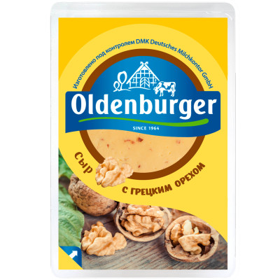 Сыр Oldenburger с грецким орехом нарезанные ломтики 50%, 125г