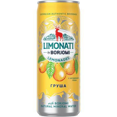 Напиток газированный Limonati By Borjomi груша, 330мл