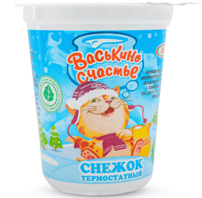 Снежок Васькино Счастье йогуртный с сахаром 2.5%, 350мл