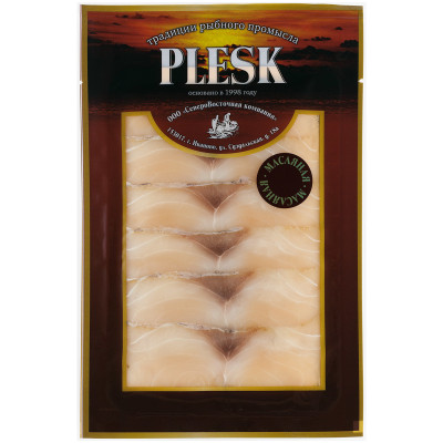 Рыба масляная Plesk ломтики холодного копчения, 100г