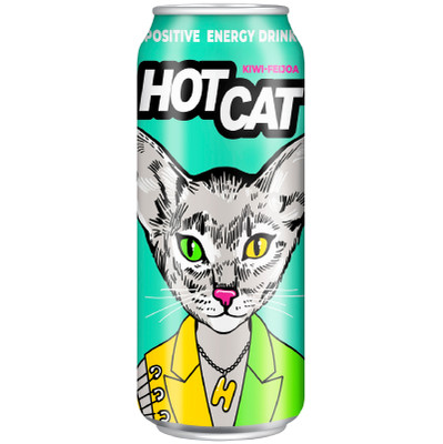 Напиток энергетический Hotcat Kiwi Feijoa безалкогольный тонизирующий, 450мл