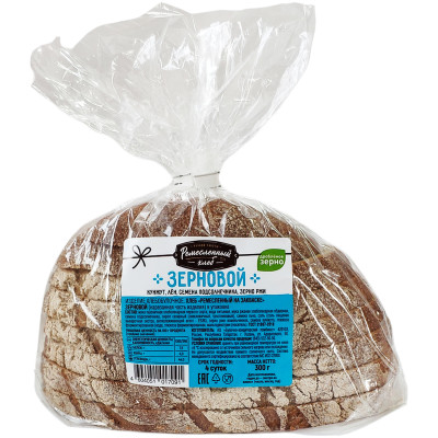 Хлеб Ремесленный Хлеб Ремесленный на закваске зерновой нарезка, 300г