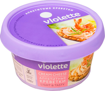 Сыр творожный Violette Аппетитные креветки 70%, 140г