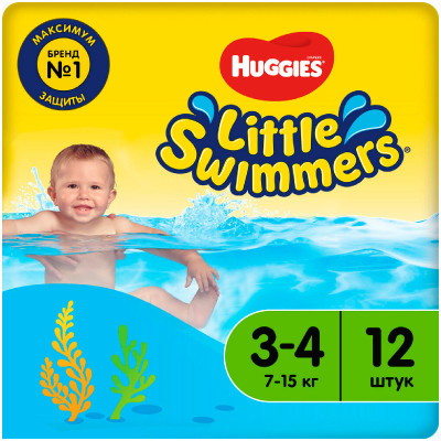 Подгузники-трусики Huggies Little Swimmers №3-4 7-15кг, 12шт