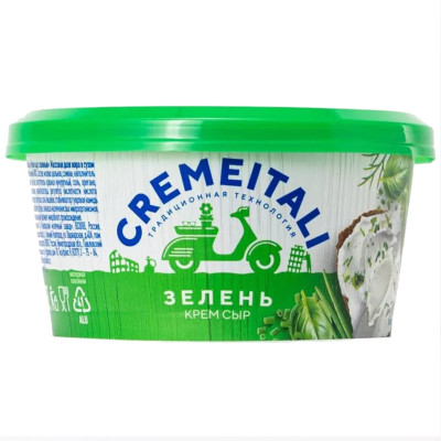 Крем-сыр Cremeitali с зеленью творожный 60%, 140г