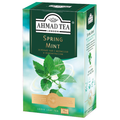 Чай Ahmad Tea Весенняя мята зелёный с мелиссой-мятой-лимоном, 75г