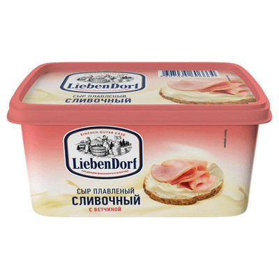 Сыр плавленый LiebenDorf с ветчиной пастообразный 55%, 400г