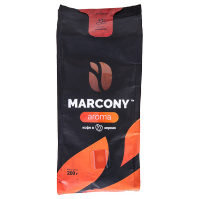 Кофе Marcony Aroma жареный в зёрнах со вкусом вишни, 200г
