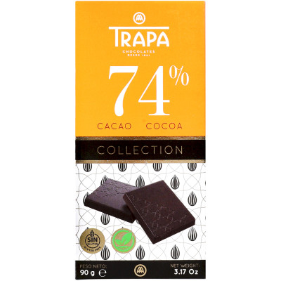 Шоколад Trapa горький 74%, 90г