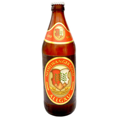Пиво Nesseelwanger Gold пастеризованное светлое нефильтрованное осветленное, 500мл